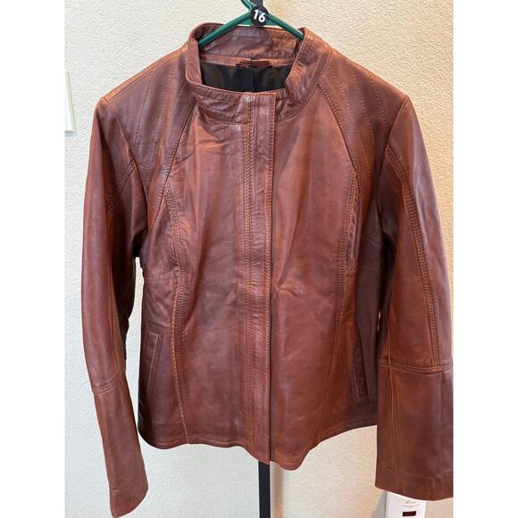 Decrum Women’s Acerra Real Leather Jacket – Cognac – Size XL – NWT - Picture 3 of 11